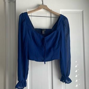 Forever 21 Blue Chiffon Top